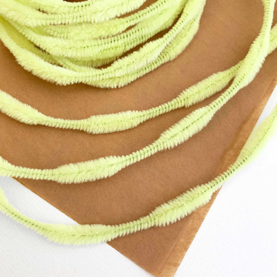 Petite 2-1/2" Bump Chenille for Beards and Arms in Lemon-Lime ~ 1 yd. (15 bumps)